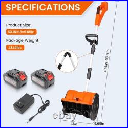 XHHEZQ 13 Cordless Snow Shovel 2x 48V 600W Motor 4-Ah Battery