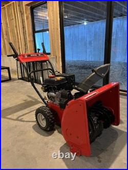 Yard Machines 24in 179cc Two-Stage Gas Snow Blower, Electric Start, Red/Black